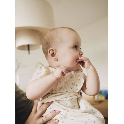 name it BABY gebloemde baby jurk NBFJOLIA offwhite lila Meisjes Katoen Ronde hals 68