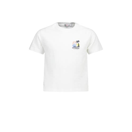 America Today T-shirt met borstopdruk wit Meisjes Katoen Ronde hals Backprint - 122/128