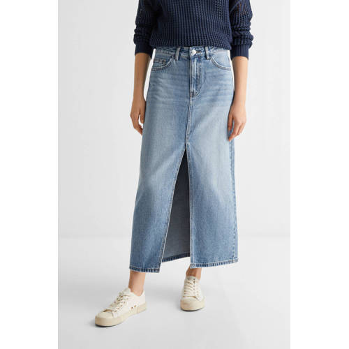 Mango Kids spijkerrok changeant blauw Meisjes Denim Effen 158(XS)