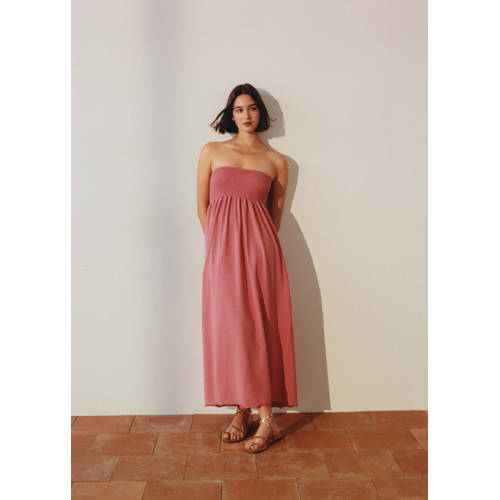 Mango Kids off shoulder maxi jurk middenrood Effen 172(L)