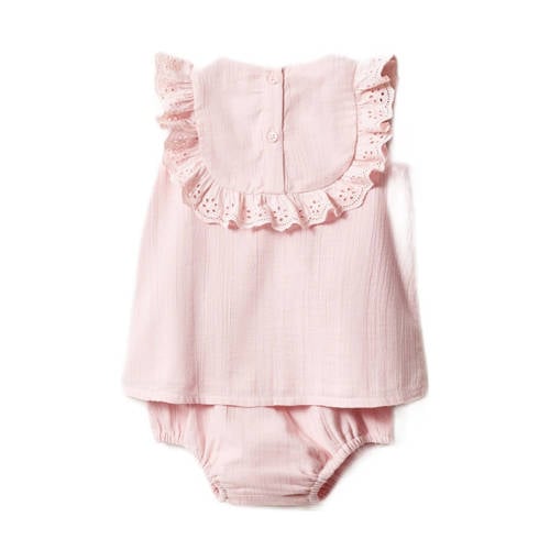 Mango Kids jurk + bloomer broekje roze Meisjes Katoen Ronde hals Effen 74