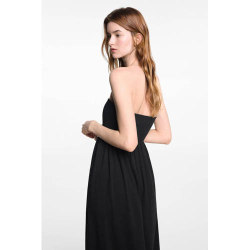 Mango Kids off shoulder maxi jurk zwart Effen 158(XS)