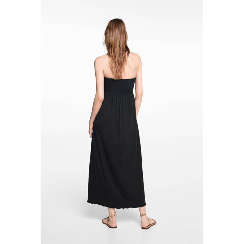 Mango Kids off shoulder maxi jurk zwart Effen 158(XS)