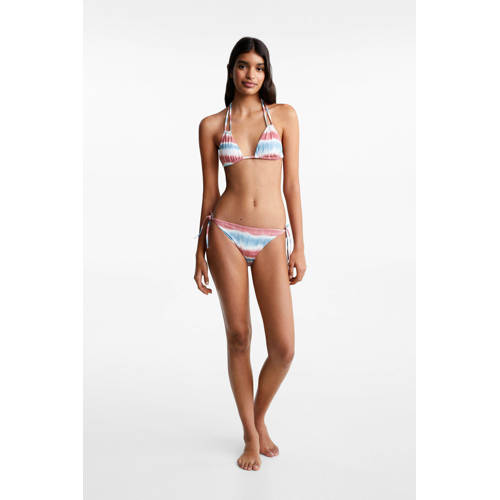 Mango Kids triangel bikini rood blauw wit Meisjes Polyester Streep 152(XXS)