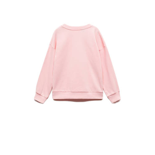 Mango Kids sweater met printopdruk roze Printopdruk 140