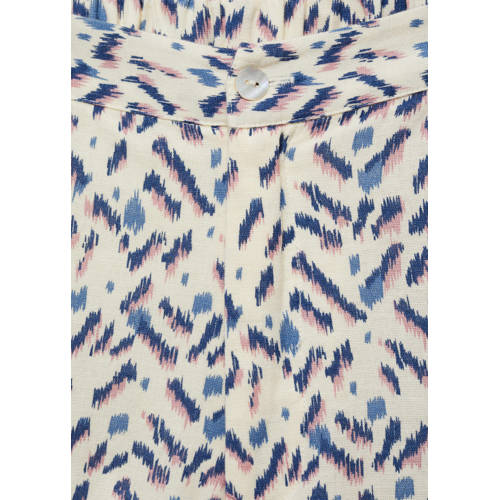 Mango Kids casual short met all over print wit blauw Korte broek Meisjes Katoen 158(XS)