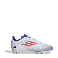 thumbnail: Wit, rood en kobaltblauwe jongens en meisjes adidas Performance F50 Club junior voetbalschoenen van imitatieleer
