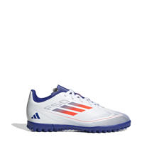 thumbnail: Wit, rood en kobaltblauwe jongens en meisjes adidas Performance F50 Club junior voetbalschoenen van imitatieleer/voering: textiel/voetbed: eva met veters