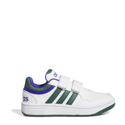adidas Originals Hoops sneakers wit/groen/kobaltblauw Jongens/Meisjes Imitatieleer - 28