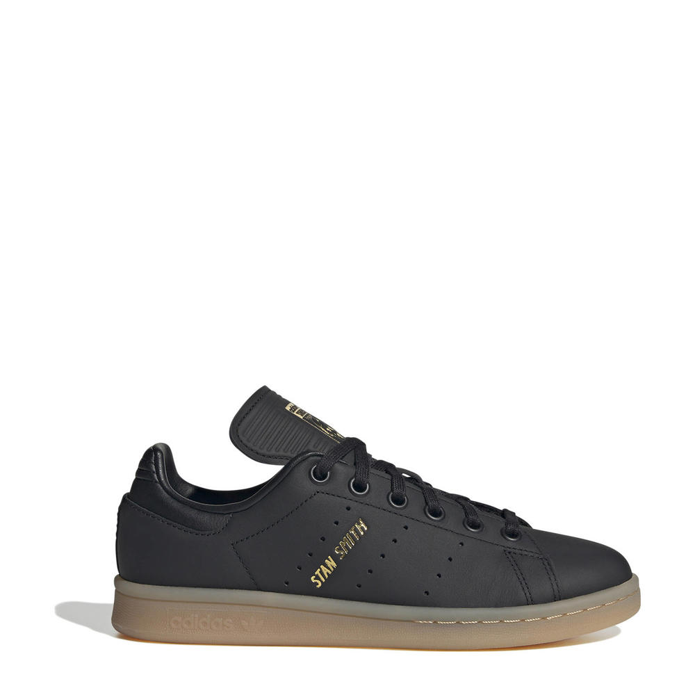 Zwarte jongens en meisjes adidas Originals Stan Smith sneakers van polyester/voering: mesh/voetbed: eva met veters en effen