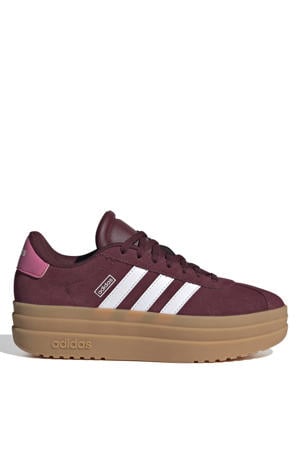 VL Court Bold suède sneakers donkerrood/wit