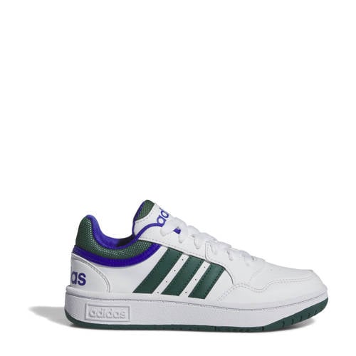 adidas Sportswear Hoops sneakers wit/groen/kobaltblauw Jongens/Meisjes Imitatieleer - 28
