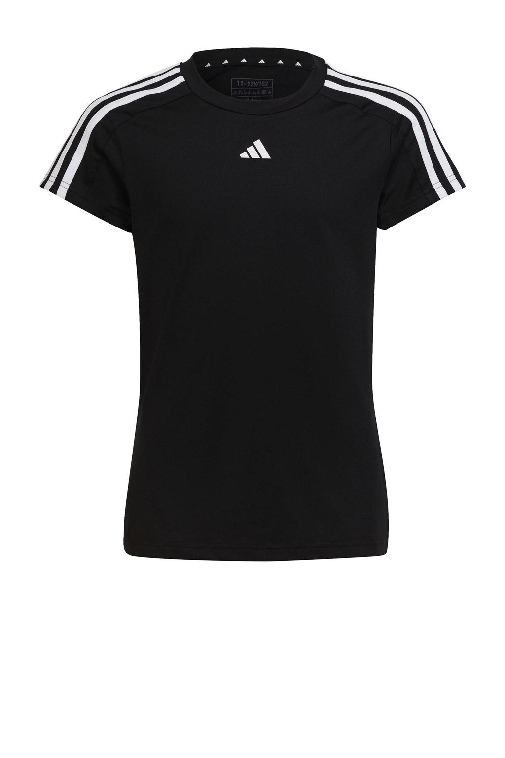 Zwarte jongens en meisjes adidas Sportswear sportshirt van polyester 