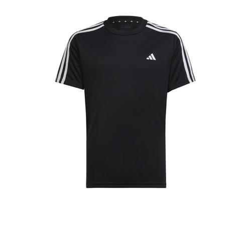 adidas Sportswear sportshirt zwart/wit Sport t-shirt Jongens Polyester Ronde hals - 128