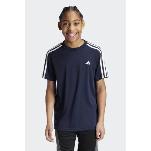 Adidas Sportswear sportshirt donkerblauw wit Sport t-shirt Jongens Polyester Ronde hals 176