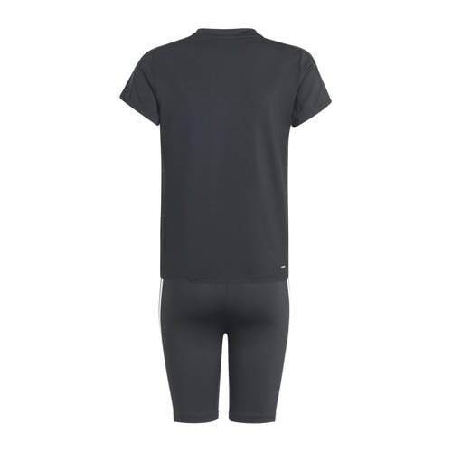 Adidas Sportswear Junior sport T-shirt + short zwart wit Sportset Jongens Meisjes Polyester Ronde hals 140