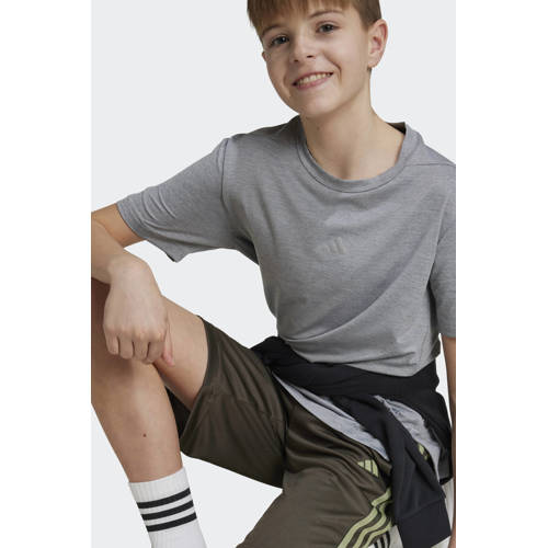 Adidas Sportswear regular fit casual short met logo olijfgroen lichtgroen Korte broek Jongens Polyester 140
