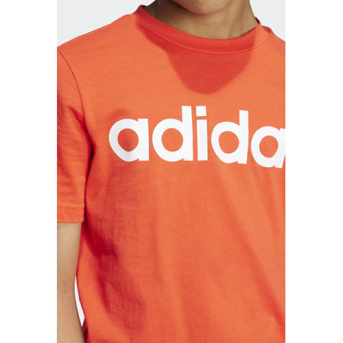 Adidas Sportswear T-shirt oranjerood Jongens Meisjes Katoen Ronde hals 128
