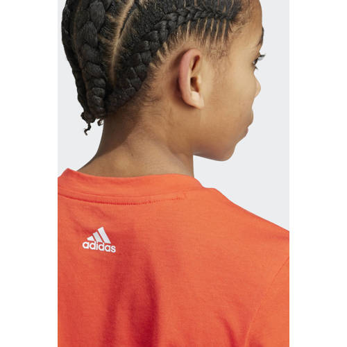 Adidas Sportswear T-shirt oranjerood Katoen Ronde hals 128