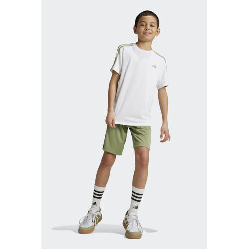 Adidas Sportswear sportshirt wit groen Sport t-shirt Jongens Polyester Ronde hals 152