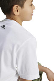 thumbnail: adidas Sportswear T-shirt met logo wit/lichtgroen