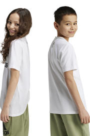 thumbnail: adidas Sportswear T-shirt met logo wit/lichtgroen