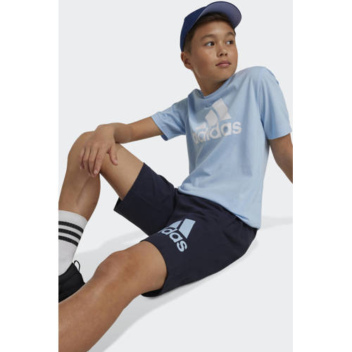 Adidas Sportswear sportshort donkerblauw lichtblauw Korte broek Jongens Meisjes Katoen 164