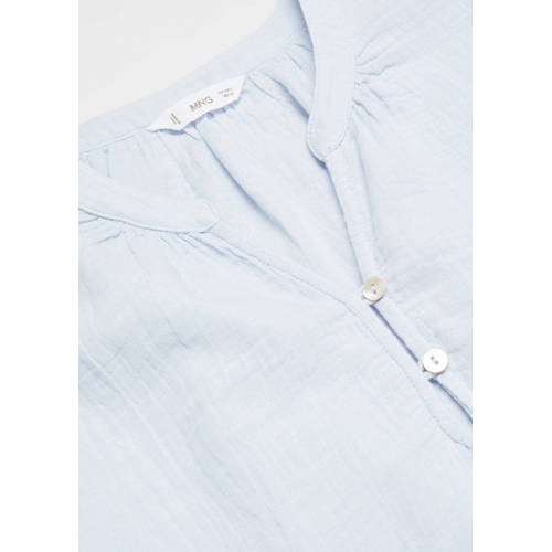 Mango Kids shortama lichtblauw Meisjes Katoen V-hals Effen 152(XXS)