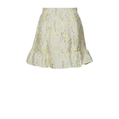 VERO MODA GIRL gebloemde rok VMJOSIE ecru geel groen Meisjes Viscose Bloemen 146