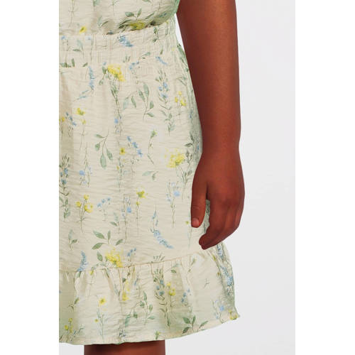 VERO MODA GIRL gebloemde rok VMJOSIE ecru geel groen Meisjes Viscose Bloemen 146