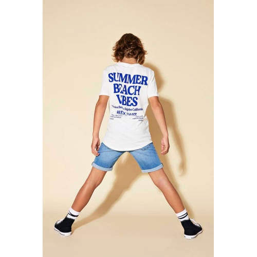 Only KIDS BOY T-shirt KOBSUNNY met tekst wit Jongens Katoen Ronde hals 170 176