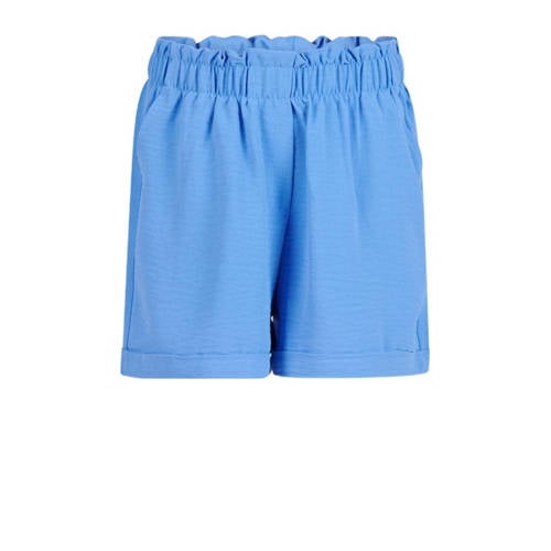 Shoeby high waist regular fit sweatshort blauw Korte broek Meisjes Polyester - 110/116