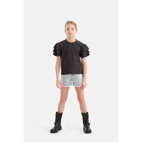 Shoeby T-shirt met all over print zwart Meisjes Polyester Ronde hals All over print 170 176