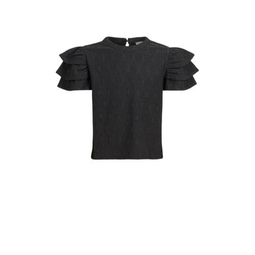 Shoeby T-shirt met all over print zwart Meisjes Polyester Ronde hals All over print