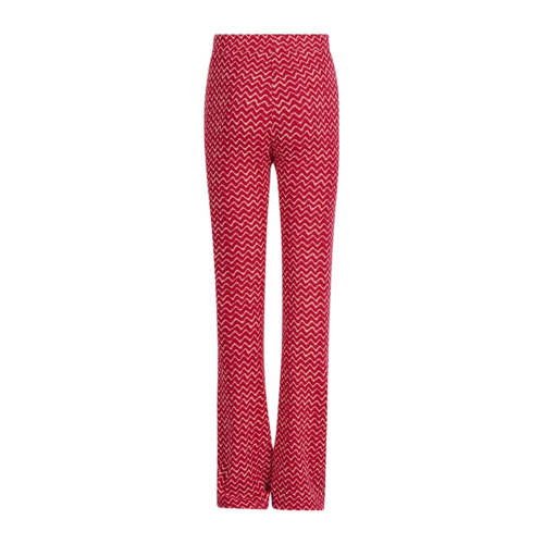 Shoeby high waist flared broek met all over print roze Meisjes Polyester 158 164