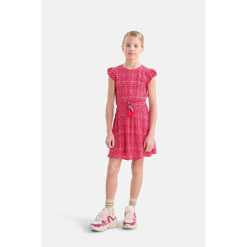 Shoeby jurk met all over print roze Meisjes Viscose Ronde hals All over print 146 152