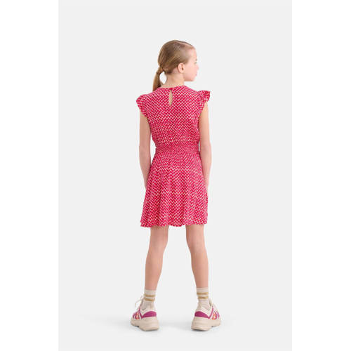 Shoeby jurk met all over print roze Meisjes Viscose Ronde hals All over print 146 152