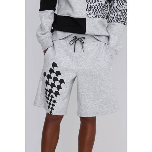 Coolcat joggingshort Stephan met Print Grijs Korte broek Jongens Katoen