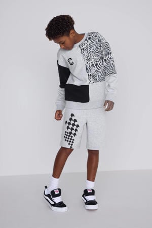 joggingshort Stephan met Print Grijs
