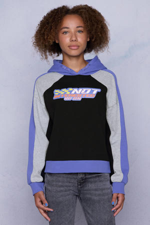 Colourblock Hoodie Nathalia Not Interested Print