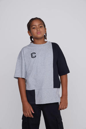 Colourblock T-shirt Tate met Print 