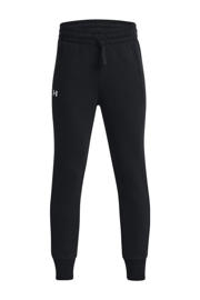 thumbnail: Zwarte jongens en meisjes Under Armour joggingbroek Rival Fleece van katoen met relaxed, elastische tailleband met koord en effen
