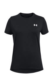 thumbnail: Zwarte jongens en meisjes Under Armour T-shirt KnockOut van polyester met effen, korte mouwen en ronde hals