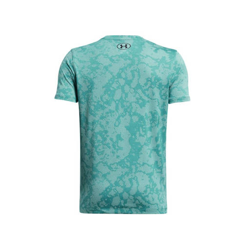 Under Armour sportshirt Tech Vent GeoTech turquoise Sport t-shirt Blauw Polyester Ronde hals 176