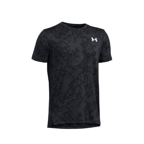 Under Armour sportshirt Tech Vent GeoTech zwart Sport t-shirt Jongens Meisjes Polyester Ronde hals 152