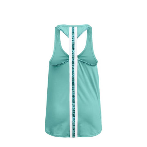 Under Armour sporttop KnockOut Tank turquoise wit Sport t-shirt Blauw Polyester Ronde hals 140