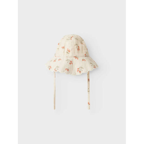 LIL' ATELIER BABY zonnehoed met aardbeien print ecru Meisjes Katoen All over print 40 44