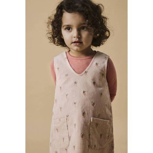 LIL' ATELIER MINI overgooier met all over print roze Jurk Meisjes Katoen V-hals 104