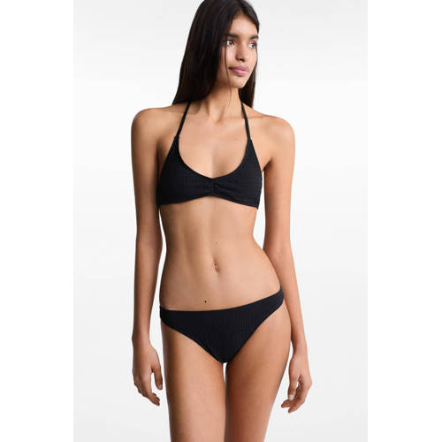 Mango Kids bikini met textuur zwart Meisjes Polyamide Effen 172(L)