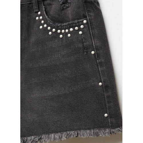 Mango Kids denim short grey denim Korte broek Grijs Effen 152(XXS)